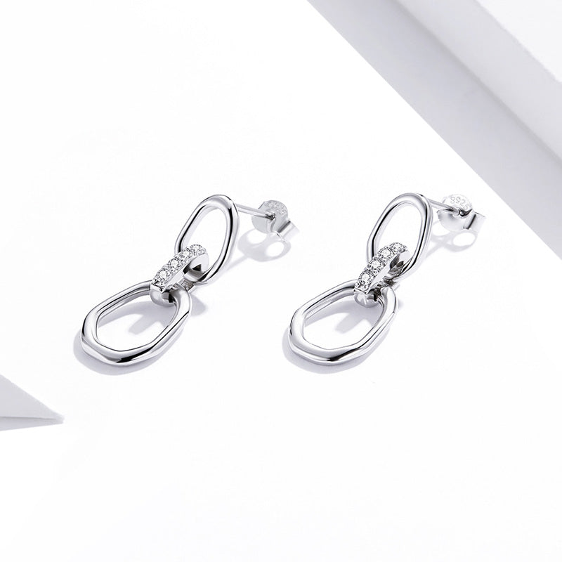 Cubic Zirconia Geometric Earrings in 925 Sterling Silver - Aspect Jewellery