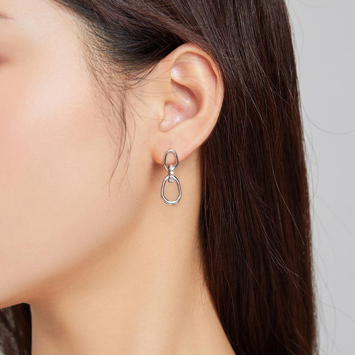 Cubic Zirconia Geometric Earrings in 925 Sterling Silver - Aspect Jewellery