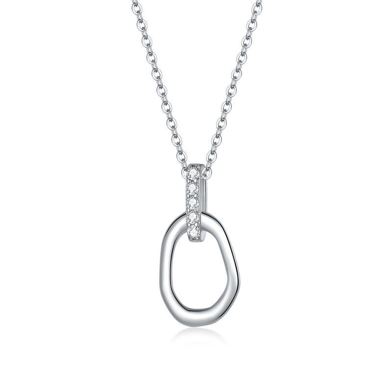 Cubic Zirconia Geometric Necklace in 925 Sterling Silver - Aspect Jewellery