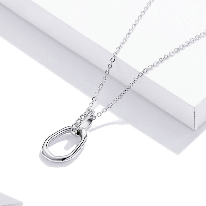 Cubic Zirconia Geometric Necklace in 925 Sterling Silver - Aspect Jewellery