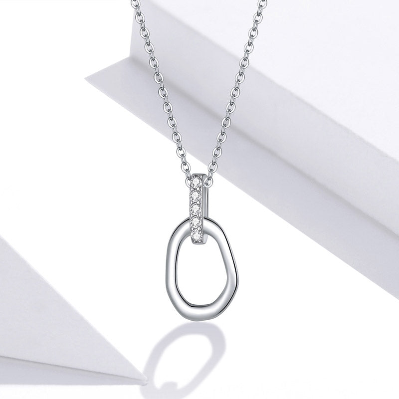 Cubic Zirconia Geometric Necklace in 925 Sterling Silver - Aspect Jewellery