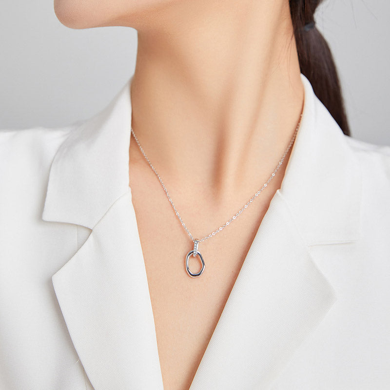 Cubic Zirconia Geometric Necklace in 925 Sterling Silver - Aspect Jewellery