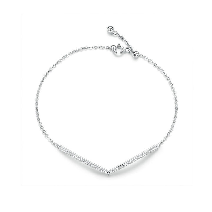 Geometric V Shape Bracelet in 925 Sterling Silver - Aspect Jewellery