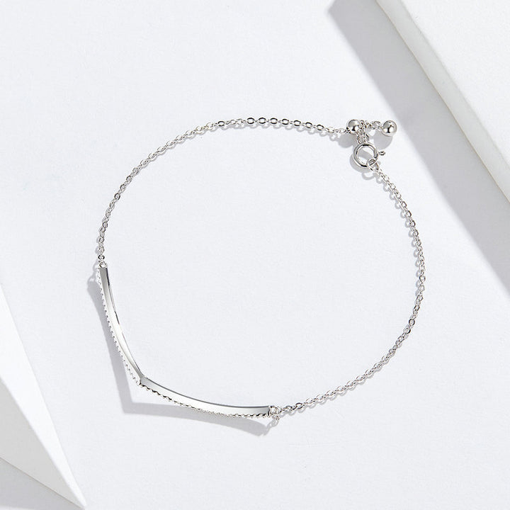 Geometric V Shape Bracelet in 925 Sterling Silver - Aspect Jewellery