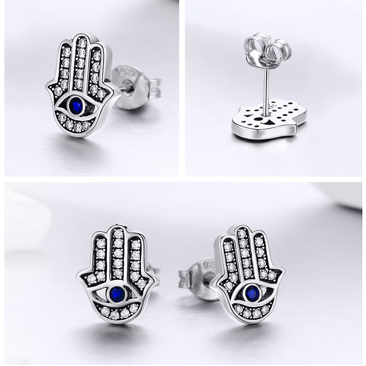 Fatima Hamsa Hand Jewellery Set in 925 Sterling Silver - Aspect Jewellery