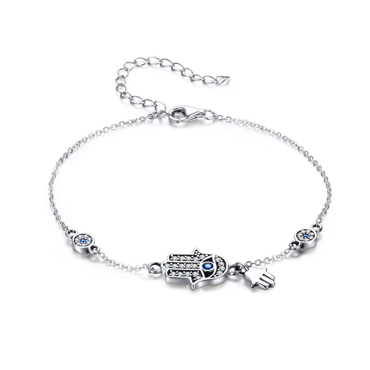 Hamsa Hand Bracelet in 925 Sterling Silver - Aspect Jewellery