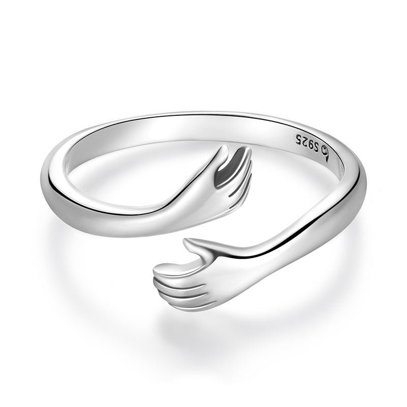 Love Hug Adjustable Ring in Sterling Silver - Aspect Jewellery