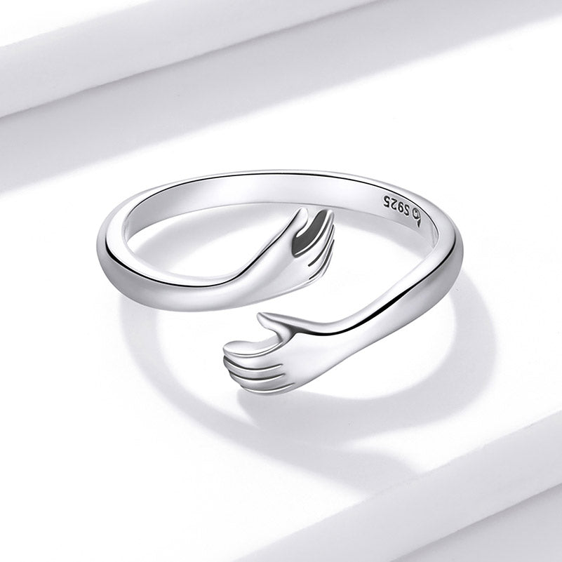 Love Hug Adjustable Ring in Sterling Silver - Aspect Jewellery