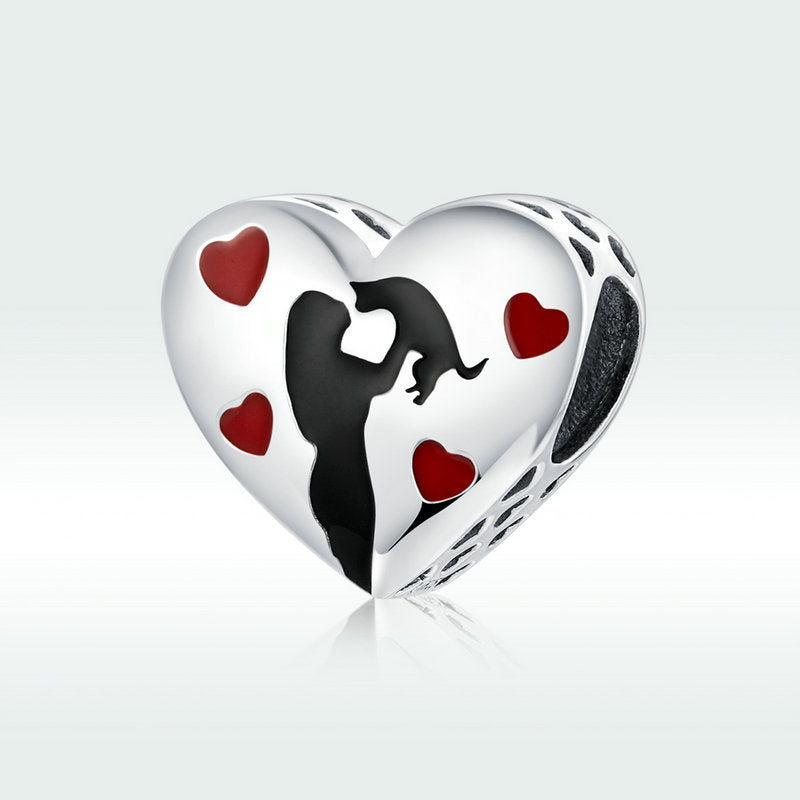 I Love Cats Heart Charm Pendant in 925 Sterling Silver - Aspect Jewellery