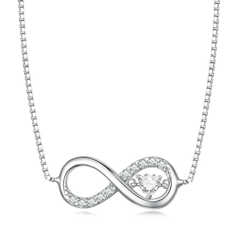 Forever Infinite Crystal Necklace in 925 Sterling Silver - Aspect Jewellery