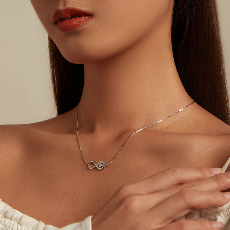 Forever Infinite Crystal Necklace in 925 Sterling Silver - Aspect Jewellery