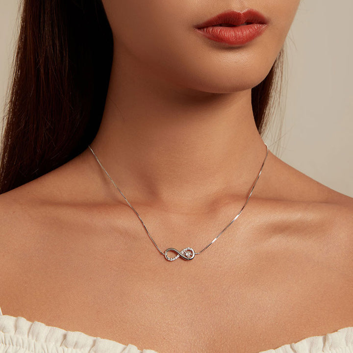 Forever Infinite Crystal Necklace in 925 Sterling Silver - Aspect Jewellery