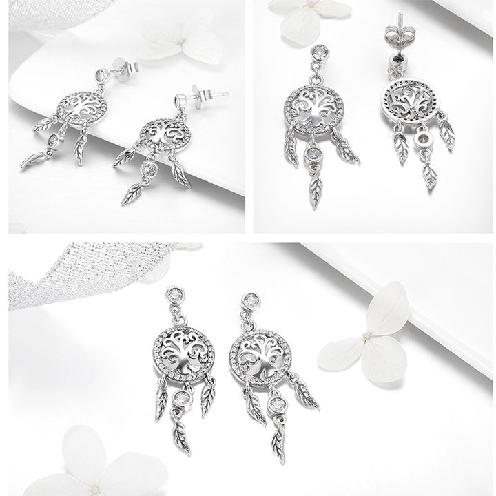 Life Tree Dreamcatcher Jewellery Set in 925 Sterling Silver - Aspect Jewellery