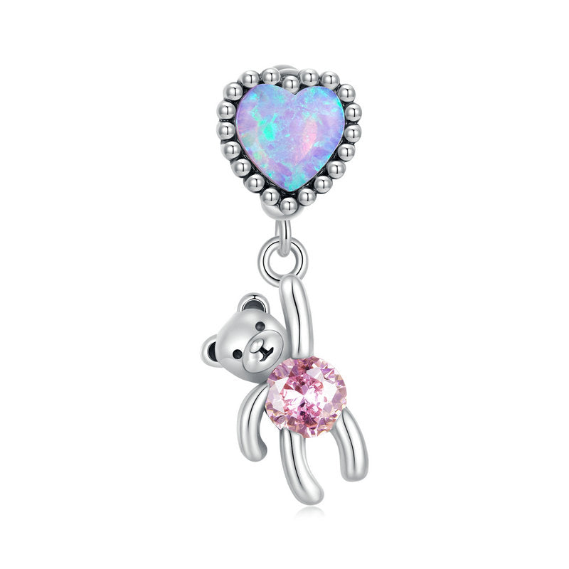 Love Bear Dangle Charm in 925 Sterling Silver - Aspect Jewellery