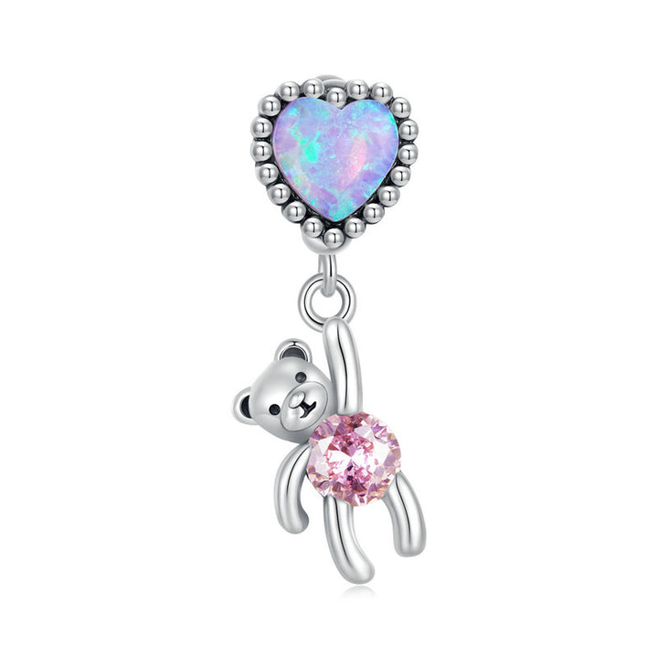 Love Bear Dangle Charm in 925 Sterling Silver - Aspect Jewellery