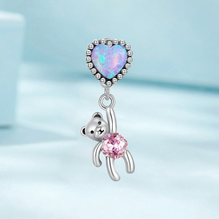 Love Bear Dangle Charm in 925 Sterling Silver - Aspect Jewellery