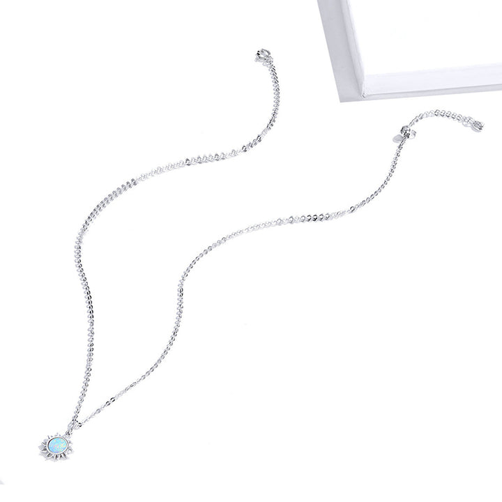 Opal Sun Necklace in 925 Sterling Silver - Aspect Jewellery#color_silver