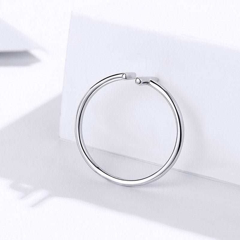 Geometric Parallel Lines Adjustable Ring in 925 Sterling Silver - Aspect Jewellery