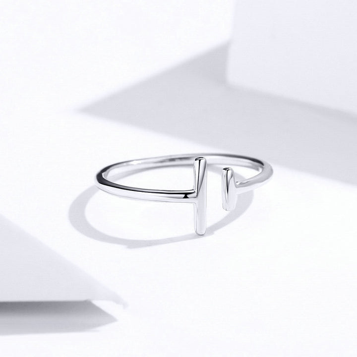 Geometric Parallel Lines Adjustable Ring in 925 Sterling Silver - Aspect Jewellery