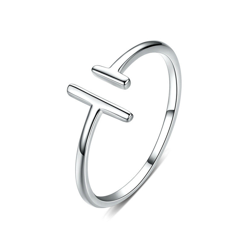 Geometric Parallel Lines Adjustable Ring in 925 Sterling Silver - Aspect Jewellery