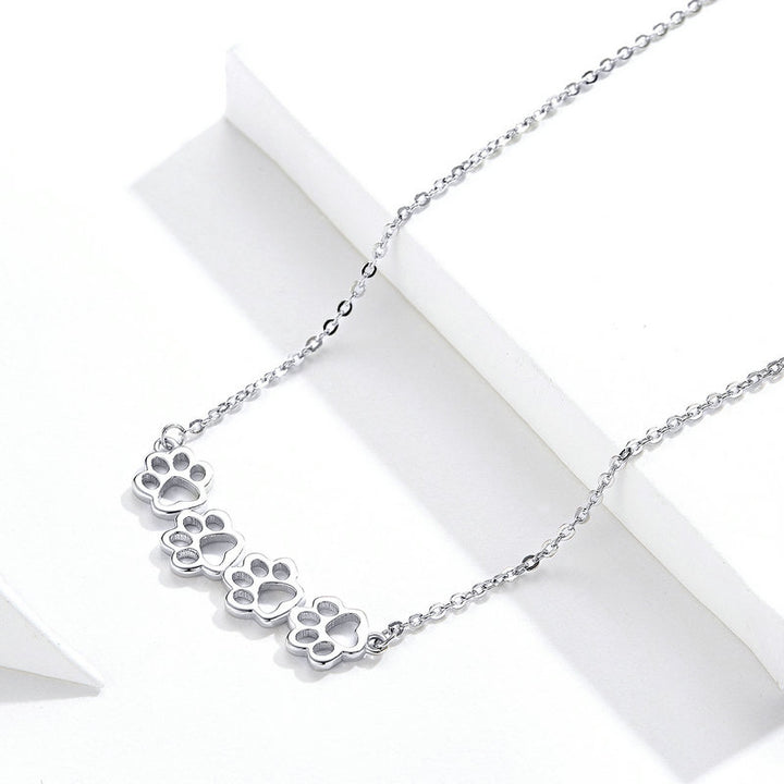 Pet Cat Dog Paws Necklace in 925 Sterling Silver - Aspect Jewellery