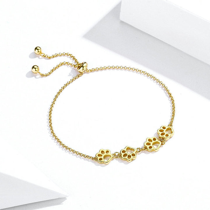 Pet Paws Bracelet in 925 Sterling Silver - Aspect Jewellery#color_gold