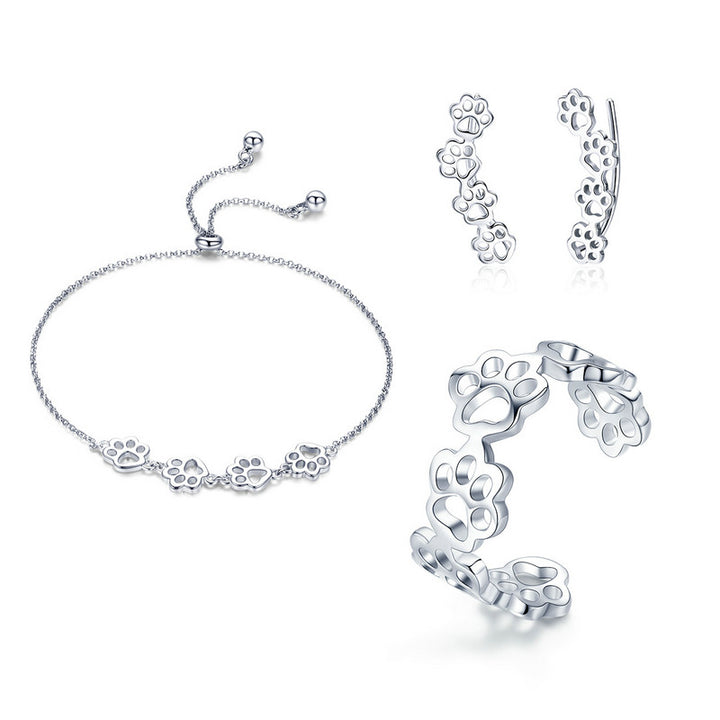 Pet Paws Jewellery Set in Sterling Silver - Aspect Jewellery