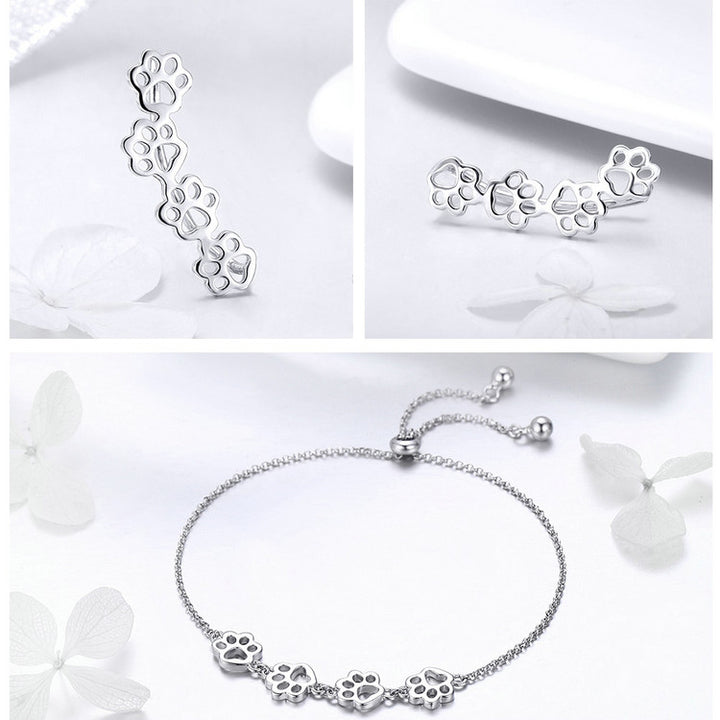 Pet Paws Jewellery Set in Sterling Silver - Aspect Jewellery