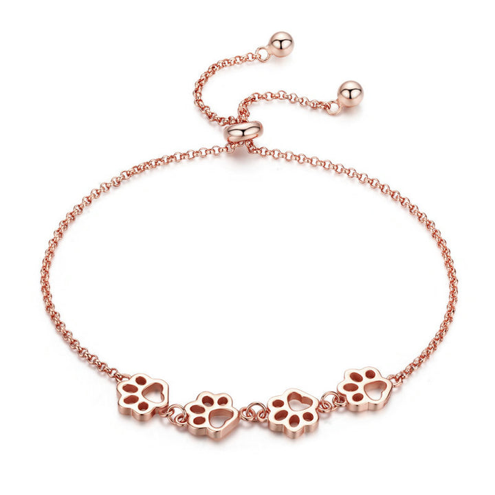 Pet Paws Bracelet in 925 Sterling Silver - Aspect Jewellery#color_rose-gold