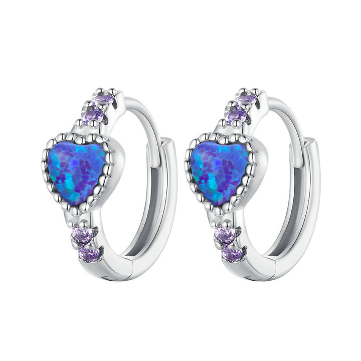 Purple Hearts Earrings in 925 Sterling Silver - Aspect Jewellery