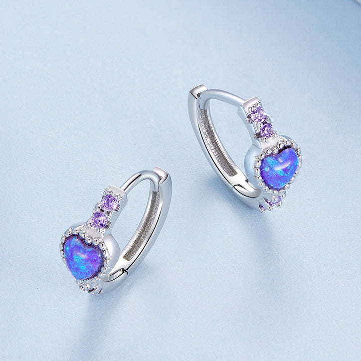 Purple Hearts Earrings in 925 Sterling Silver - Aspect Jewellery