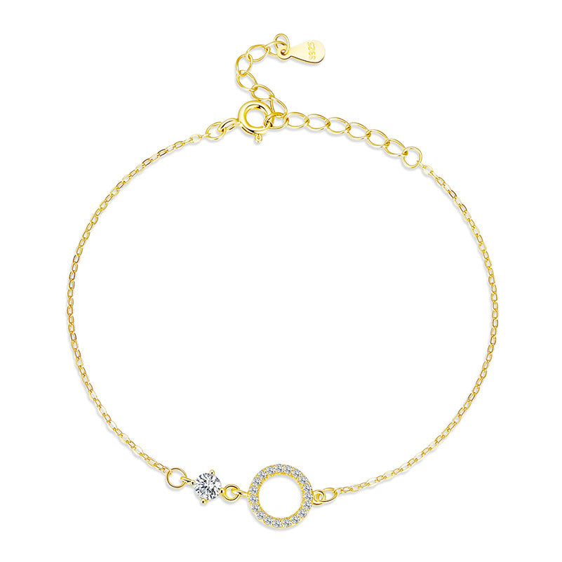 Round Geometric CZ Bracelet in 925 Sterling Silver - Aspect Jewellery#color_gold