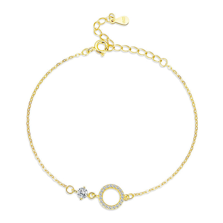 Round Geometric CZ Bracelet in 925 Sterling Silver - Aspect Jewellery#color_gold