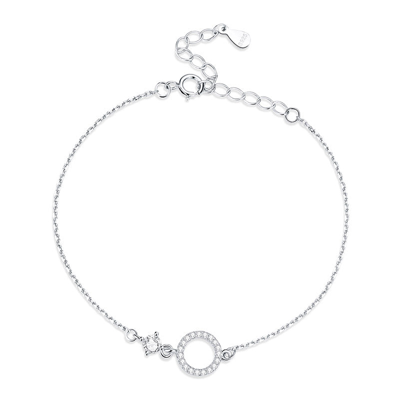 Round Geometric CZ Bracelet in 925 Sterling Silver - Aspect Jewellery#color_silver