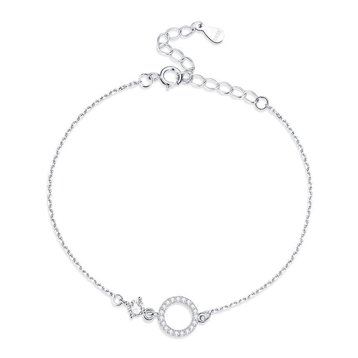 Round Geometric CZ Bracelet in 925 Sterling Silver - Aspect Jewellery#color_silver