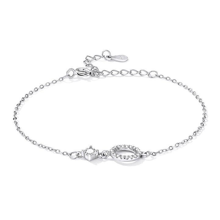 Round Geometric CZ Bracelet in 925 Sterling Silver - Aspect Jewellery#color_silver