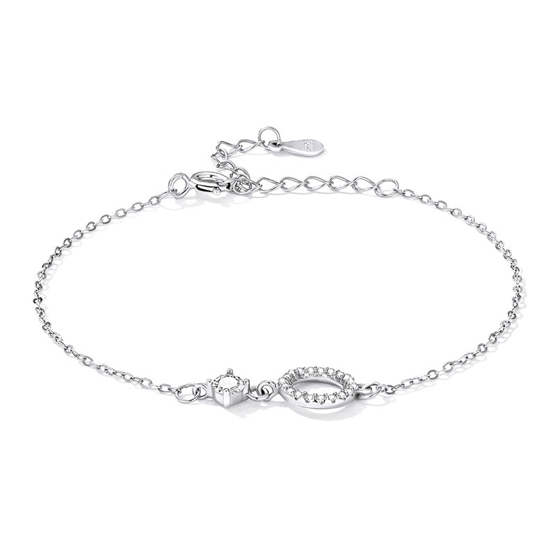 Round Geometric CZ Bracelet in 925 Sterling Silver - Aspect Jewellery#color_silver