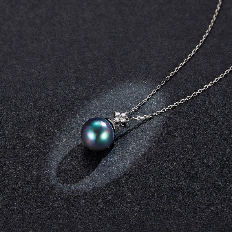 Shining Black Pearl Jewellery Set in Sterling Silver - Aspect Jewellery