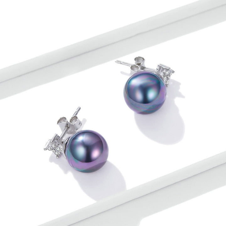 Shining Black Pearl Jewellery Set in Sterling Silver - Aspect Jewellery