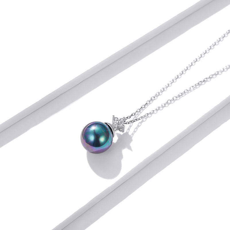 Shining Pearl Necklace in 925 Sterling Silver - Aspect Jewellery