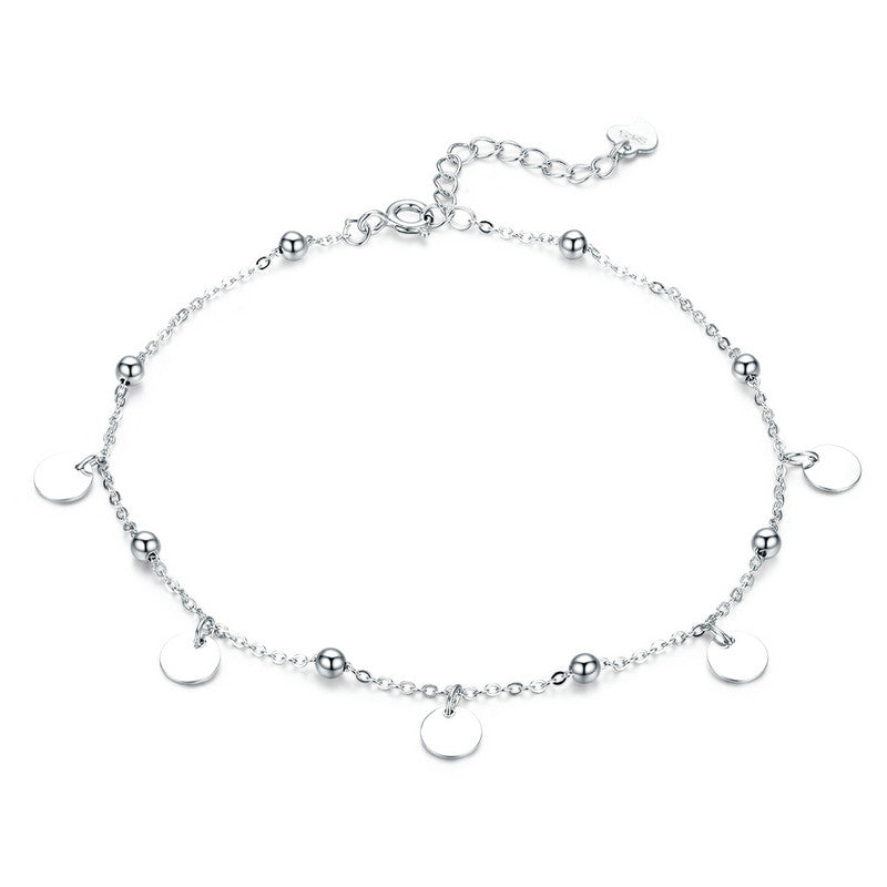 Silver Coin Anklet, Ankle Bracelet in 925 Sterling Silver - Aspect Jewellery