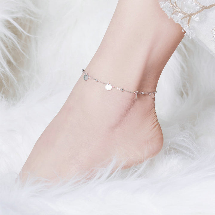 Silver Coin Anklet, Ankle Bracelet in 925 Sterling Silver - Aspect Jewellery