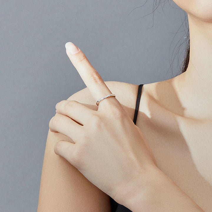 Simple Crystal Ring in Sterling Silver - Aspect Jewellery