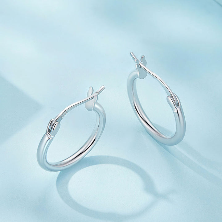 Simple Medium Hoop Earrings in 925 Sterling Silver - Aspect Jewellery