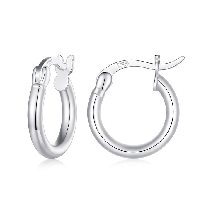 Simple Small Hoop Earrings in 925 Sterling Silver - Aspect Jewellery