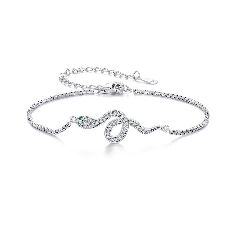 Cubic Zirconia Snake Bracelet in 925 Sterling Silver - Aspect Jewellery