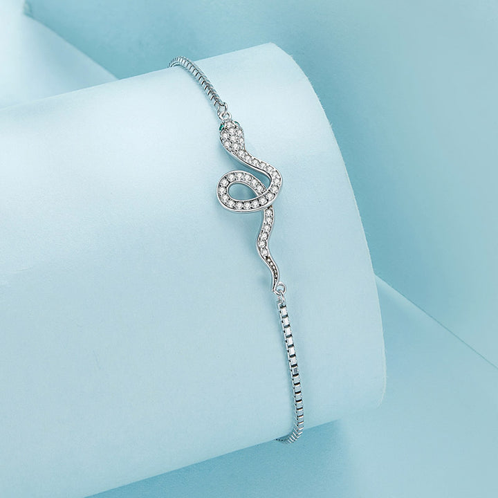 Cubic Zirconia Snake Bracelet in 925 Sterling Silver - Aspect Jewellery