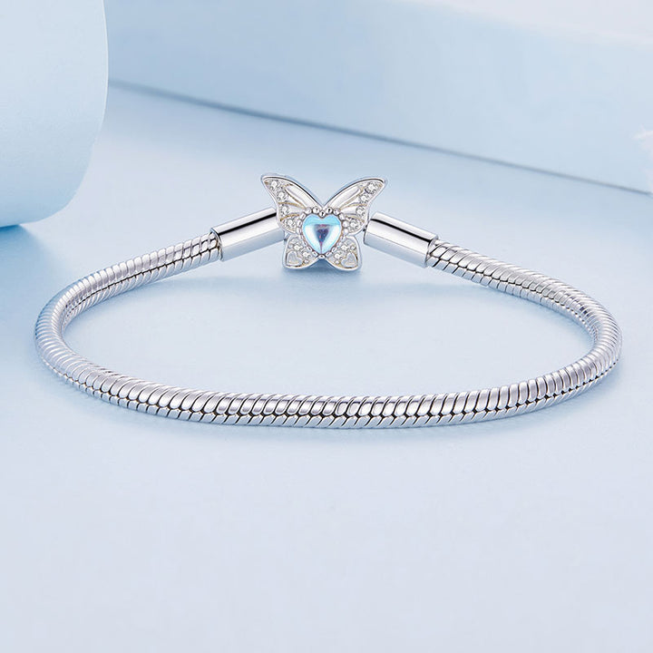 Butterfly Snake Chain Bracelet for Charms in 925 Sterling Silver