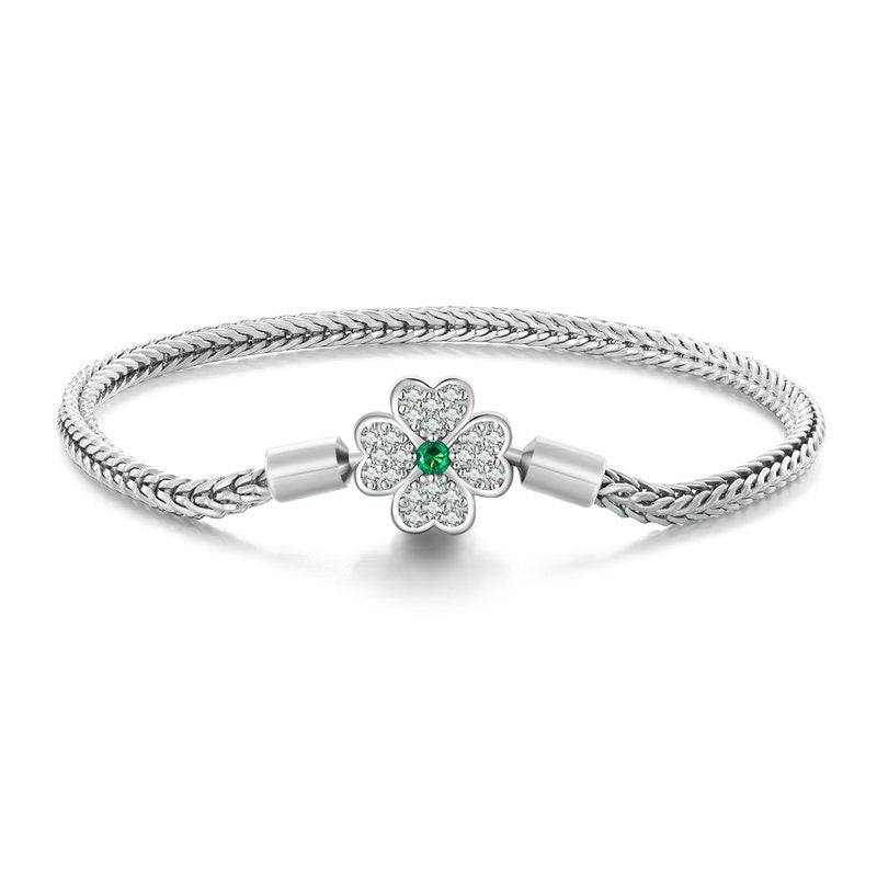 Clover Snake Chain Bracelet for Charms in 925 Sterling Silver - Aspect Jewellery 