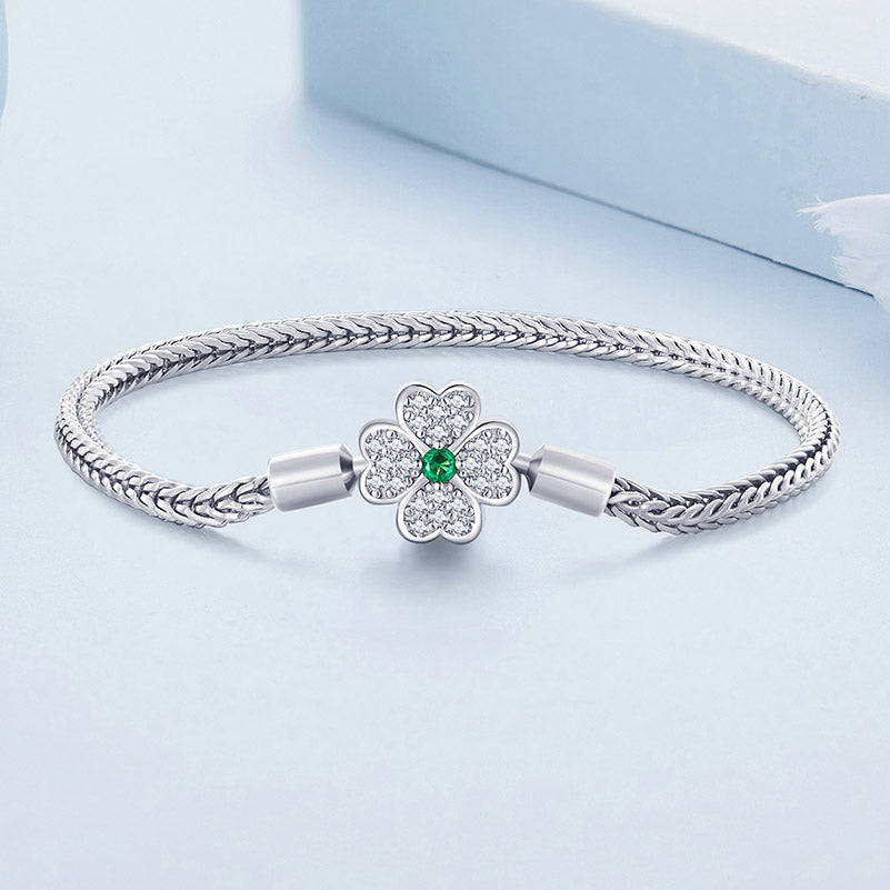 Clover Snake Chain Bracelet for Charms in 925 Sterling Silver - Aspect Jewellery